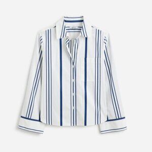 Madewell Poplin Easy Y-Neck Button-Up Shirt – Waterfall – Women’s XL – NWT